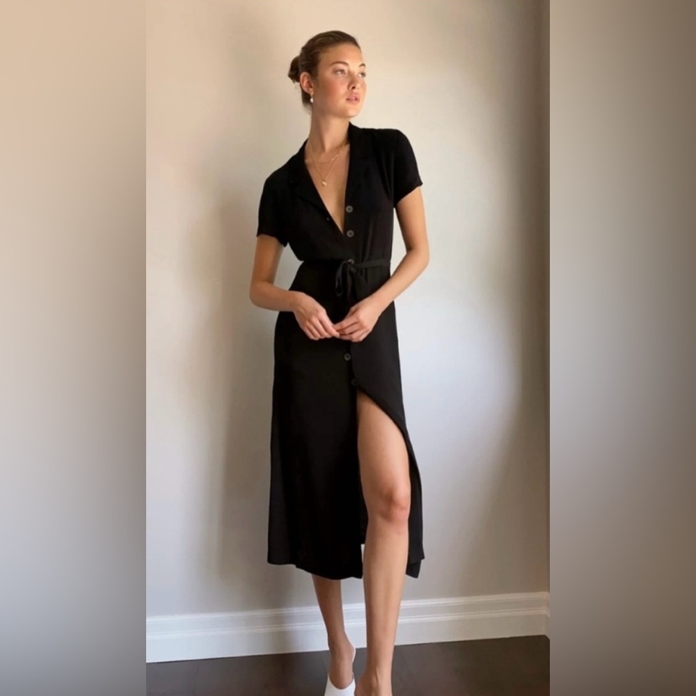 BNWT Aritzia Wilfred Shirt Dress Black | Size L